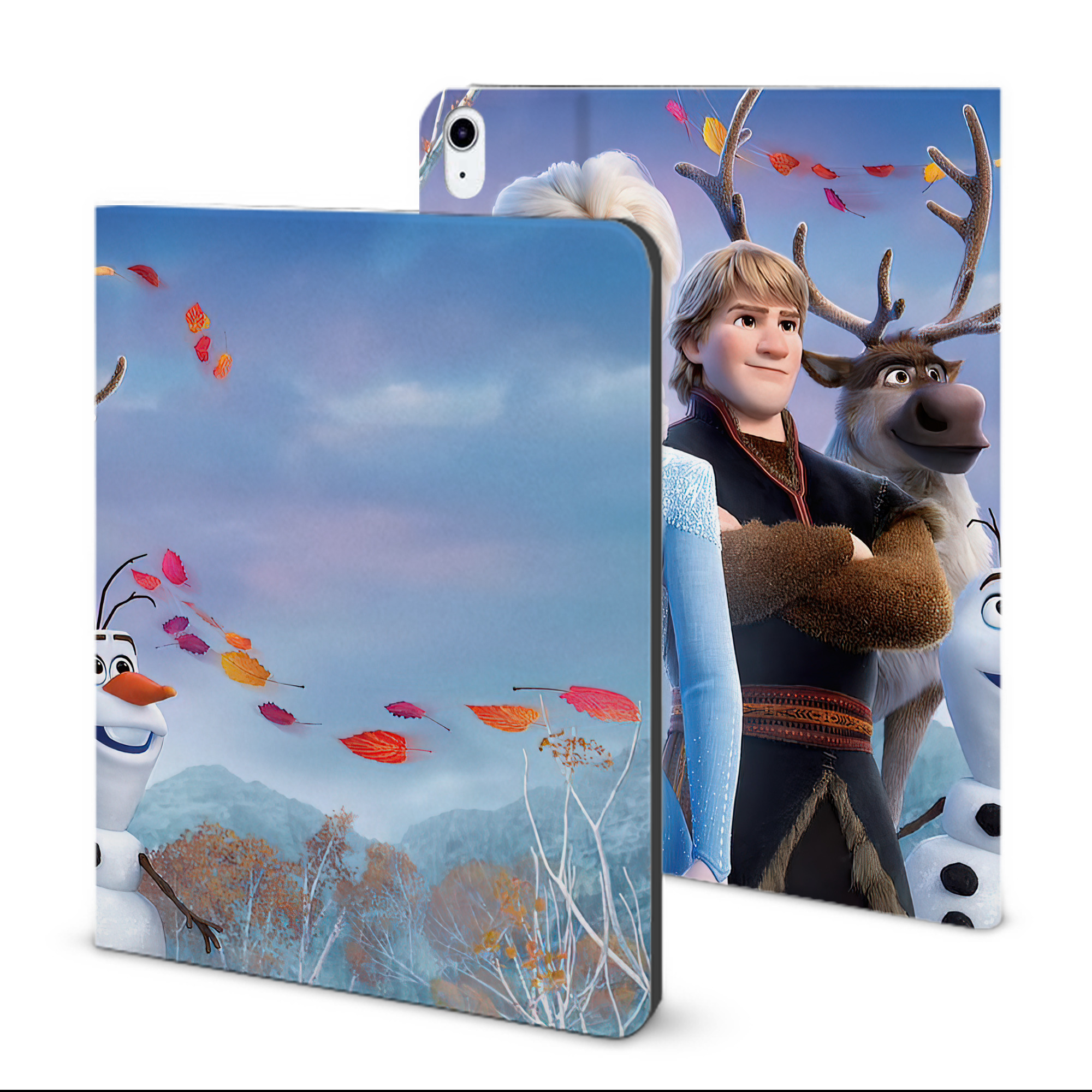 （画像用） アナと雪の女王 アンナ エルサ Frozen Anna Elsa IPad ケース ブック型 PUレザー TPU 耐衝撃 軽量 薄型 ペン収納なし 全面保護 IPad 各モデル対応